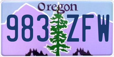 OR license plate 983ZFW