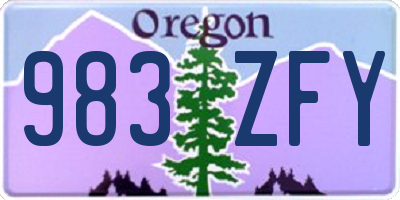 OR license plate 983ZFY