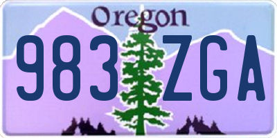 OR license plate 983ZGA