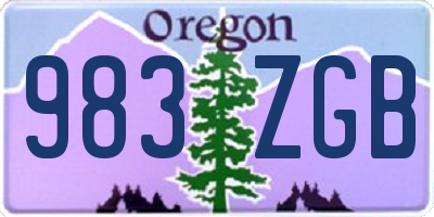 OR license plate 983ZGB