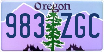 OR license plate 983ZGC