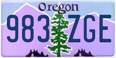 OR license plate 983ZGE