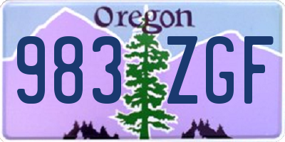 OR license plate 983ZGF