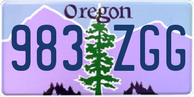 OR license plate 983ZGG