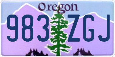 OR license plate 983ZGJ