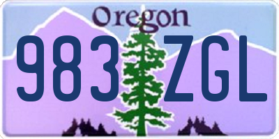 OR license plate 983ZGL