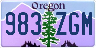 OR license plate 983ZGM