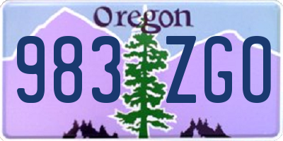 OR license plate 983ZGO