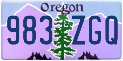 OR license plate 983ZGQ