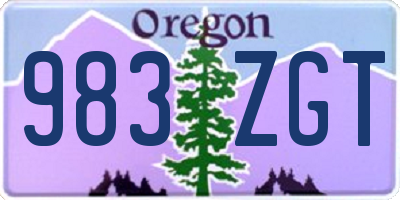 OR license plate 983ZGT