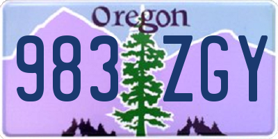 OR license plate 983ZGY