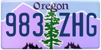 OR license plate 983ZHG