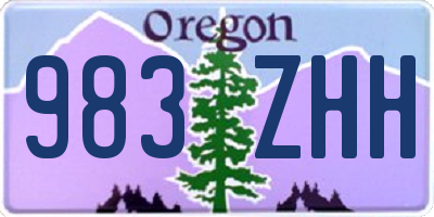 OR license plate 983ZHH