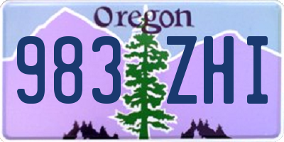 OR license plate 983ZHI