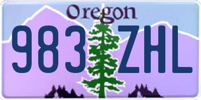 OR license plate 983ZHL
