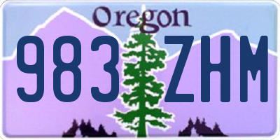 OR license plate 983ZHM