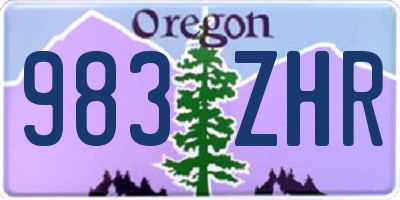 OR license plate 983ZHR