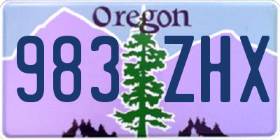 OR license plate 983ZHX