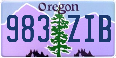 OR license plate 983ZIB
