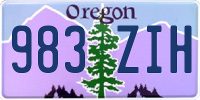 OR license plate 983ZIH