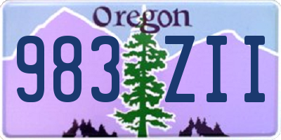 OR license plate 983ZII