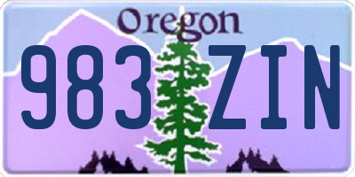 OR license plate 983ZIN