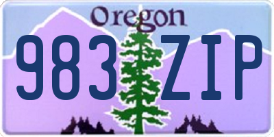 OR license plate 983ZIP