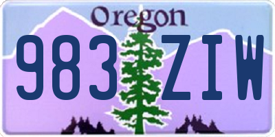 OR license plate 983ZIW