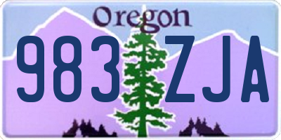 OR license plate 983ZJA