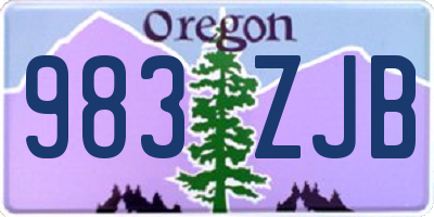 OR license plate 983ZJB