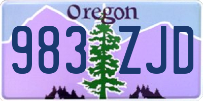 OR license plate 983ZJD