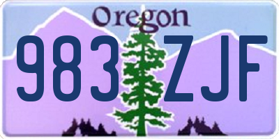 OR license plate 983ZJF