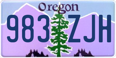 OR license plate 983ZJH