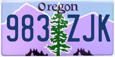 OR license plate 983ZJK