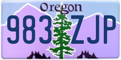 OR license plate 983ZJP