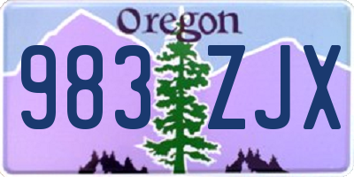 OR license plate 983ZJX