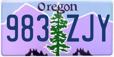 OR license plate 983ZJY