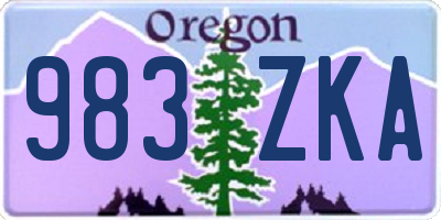 OR license plate 983ZKA