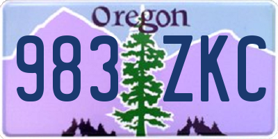 OR license plate 983ZKC