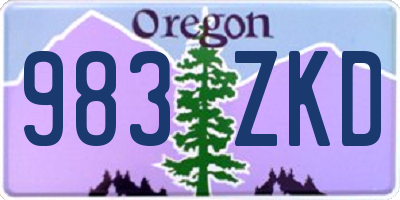 OR license plate 983ZKD