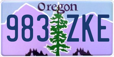 OR license plate 983ZKE