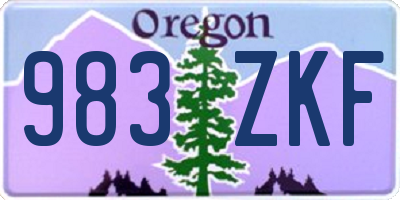 OR license plate 983ZKF
