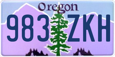 OR license plate 983ZKH