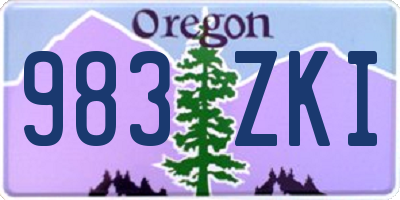 OR license plate 983ZKI