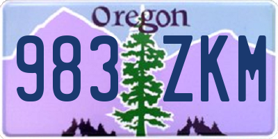 OR license plate 983ZKM