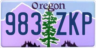 OR license plate 983ZKP