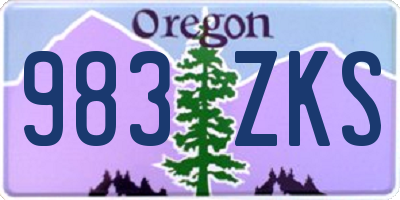 OR license plate 983ZKS