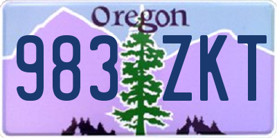 OR license plate 983ZKT