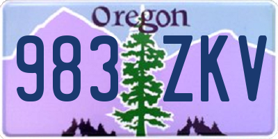 OR license plate 983ZKV