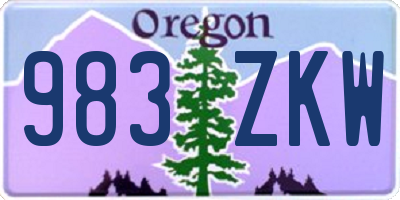 OR license plate 983ZKW